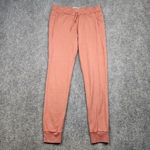 Icebreaker Jogger Pants Womens Medium Pink Wool Blend Elastic Waist Lounge